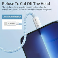 Techsuit - Cablu de date - pentru Apple, Android, Type-C, 1m - Multicolor