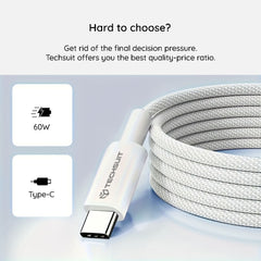 Techsuit - Cablu de date - pentru Apple, Android, Type-C, 1m - Multicolor