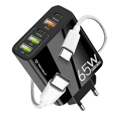 Techsuit- Încărcător PentaXPower - Cablu Type-C inclus, 1m - Negru