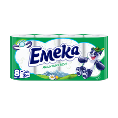 Hartie igienica EMEKA Mountain Fresh, 3 straturi, 8 role