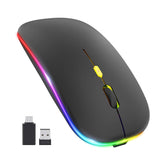 Techsuit - Mouse Wireless , LED RGB, Bluetooth 5.2, 2.4G - Black