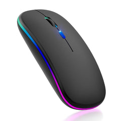 Techsuit - Mouse Wireless , LED RGB, Bluetooth 5.2, 2.4G - Black