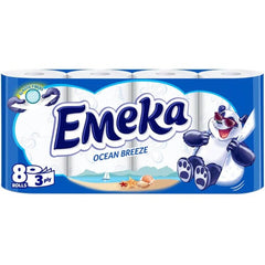 Hârtie igienică EMEKA Ocean Breeze, 3 straturi, 8 role