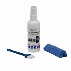 KIT curatare LCD 3-in-1 Spacer, solutie curatare 100ml, pensula, servetel microfibre