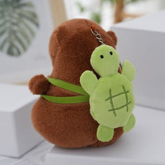 Breloc Capybara din pluș cu rucsac