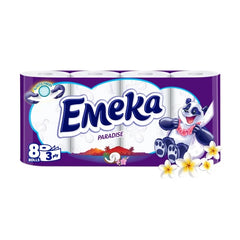 Hârtie igienică EMEKA Paradise, 3 straturi, 8 role