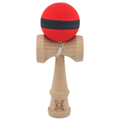 Kendama X Originala, Profesionala, Flippy, din Lemn, Rubber Grip, 18 cm, Rosu/Negru