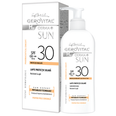 Lapte pentru protectie solara Gerovital H3 Derma+ Sun, cu SPF30, 150 ml
