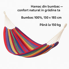 Hamac bumbac 150x185 cm, multicolor