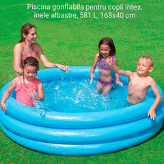 Piscina gonflabila pentru copii, inele albastre, 581 L, 168x40 cm