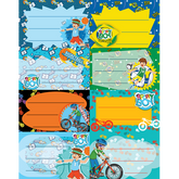 SCHOOL FRIENDLY Etichete Scolare pentru Baieti 40 bucati