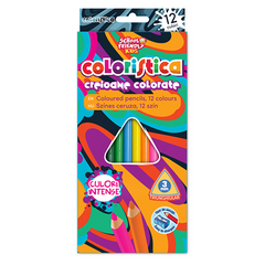 COLORISTICA Creioane Colorate Triunghiulare 12 bucati/set