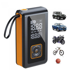 Starter auto multifunctional iHunt Survival AUTO KIT 7-in-1, 8000mAh, 12-16V, Starter Auto 500-1000A / Baterie Externa / Compresor Aer 3-150PSI / Monitorizare Presiune / Lanterna Camping, Negru