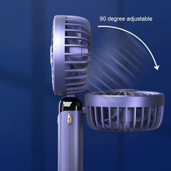 Techsuit - Ventilator portabil, afișaj digital, 1800mAh - Alb