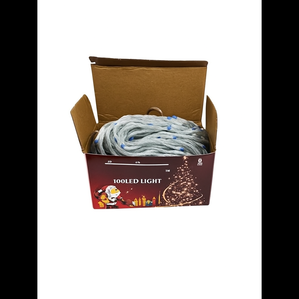 Instalație luminoasă Crăciun 100 LED-uri albastru, 8 metri x 1 metru, fir transparent, model perdea, MultiColor