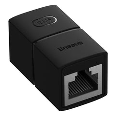 Set 2 conectori cablu de retea, Baseus, Policarbonat, 1000 Mbps, 22 g, Negru