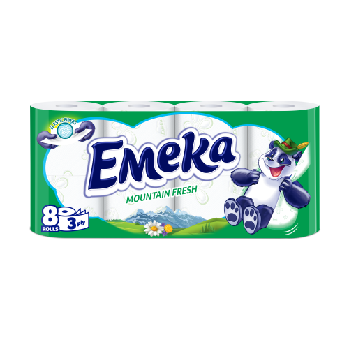 Hartie igienica EMEKA Mountain Fresh, 3 straturi, 8 role