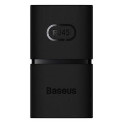 Set 2 conectori cablu de retea, Baseus, Policarbonat, 1000 Mbps, 22 g, Negru