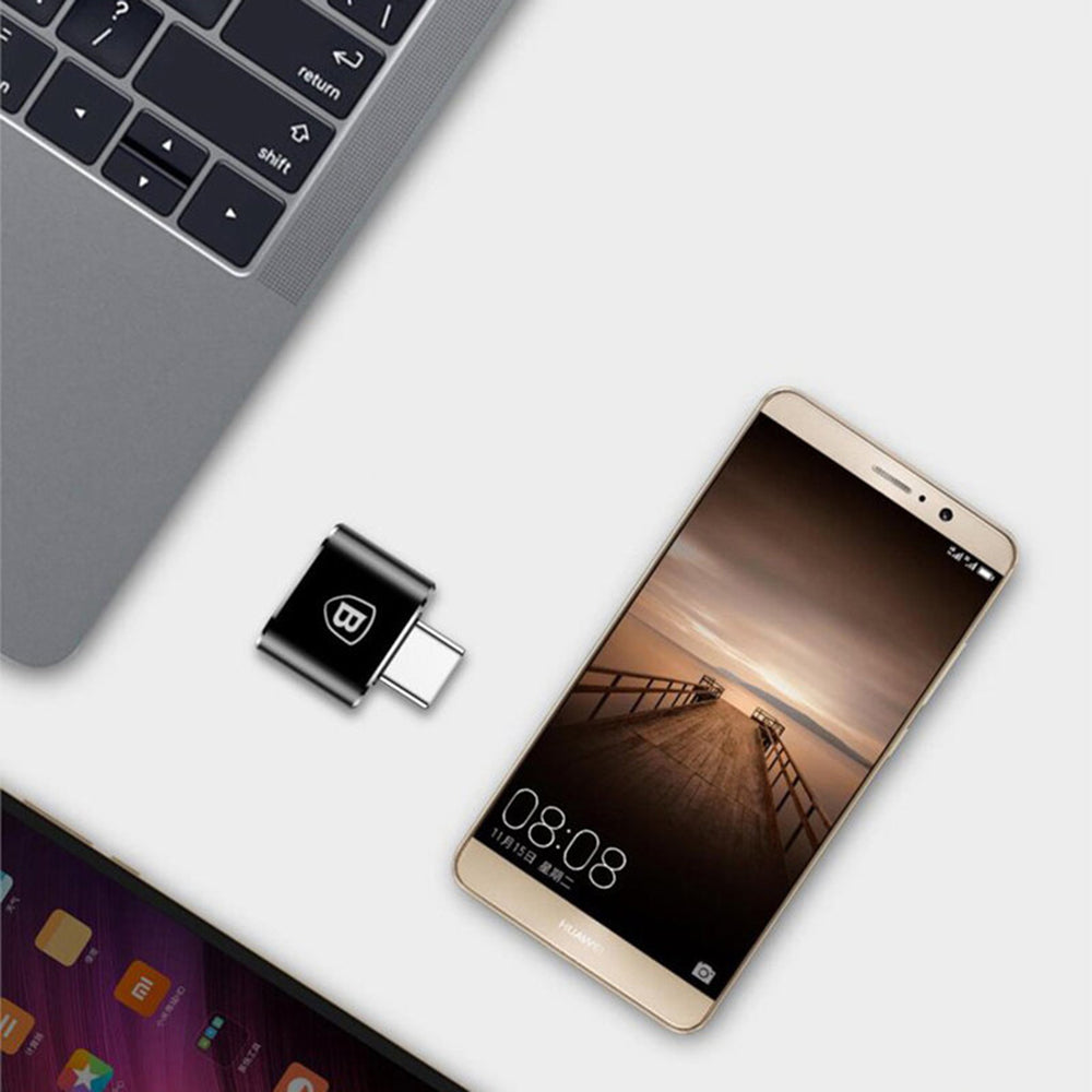Adaptor OTG Baseus USB la USB Type-C CATOTG-01, Negru