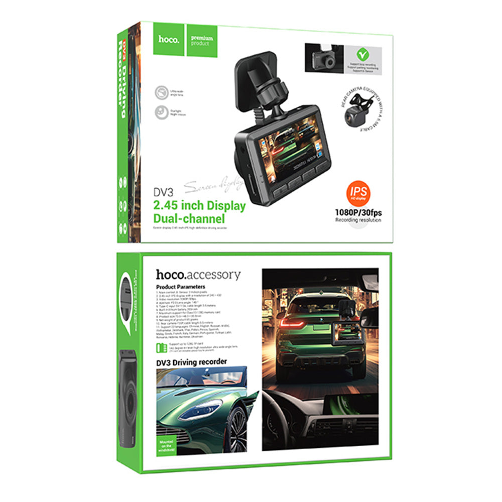 Cameră Auto Hoco DV3 1080p 30FPS