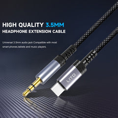 Lito - Adaptor cablu audio - Type-C la Jack 3.5mm, 1m - Negru