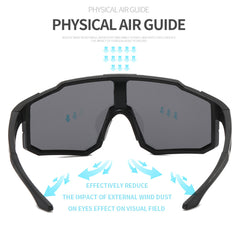 Techsuit - Ochelari pentru Ciclism,  unisex - Negru