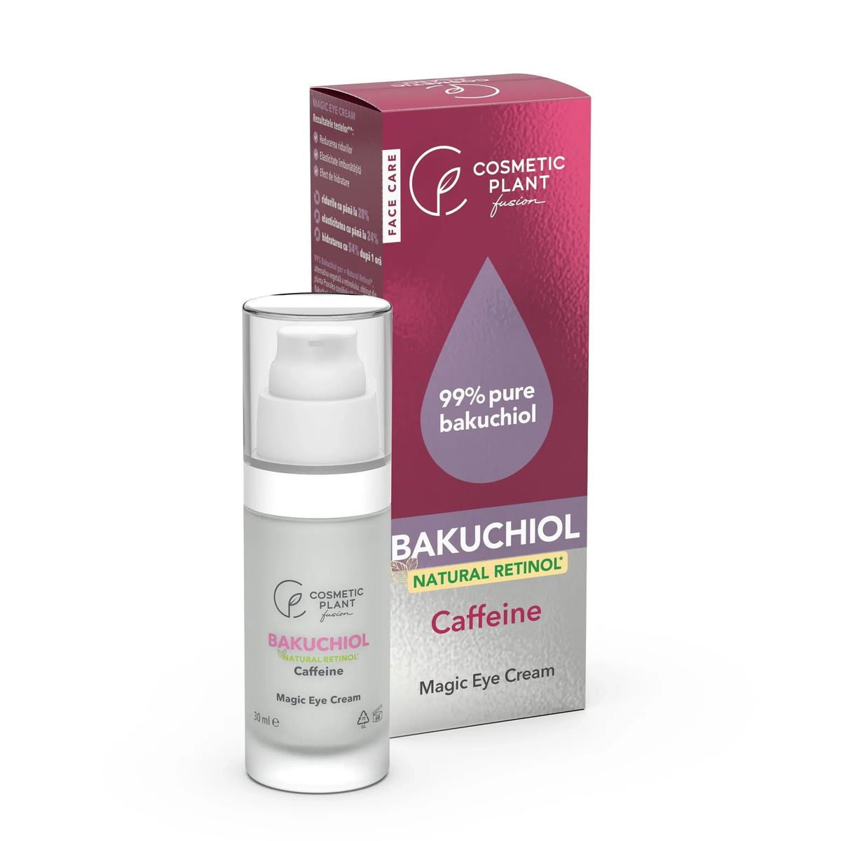 Creama de Fata cu 99% Bakuchiol pur (Natural Retinol*) si Cafeina Magic Eye 30 mililitri Cosmetic Plant