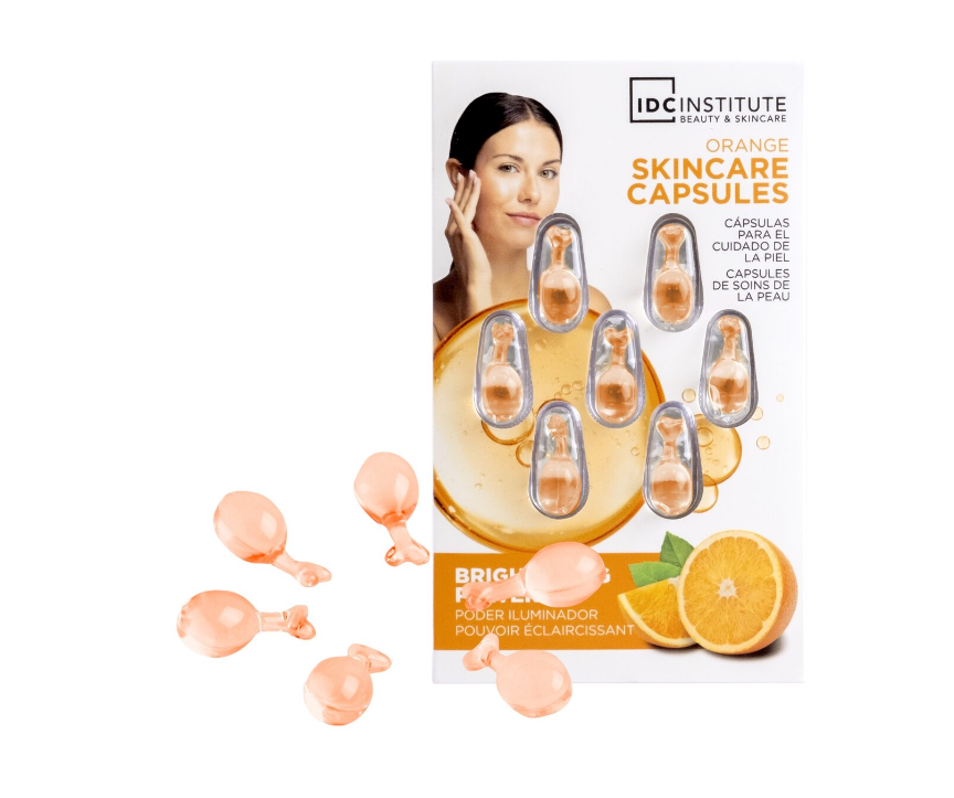 Capsule ingrijire ten IDC Institute Natural Elements, cu extract de portocala, 7 capsule x 0.34 ml