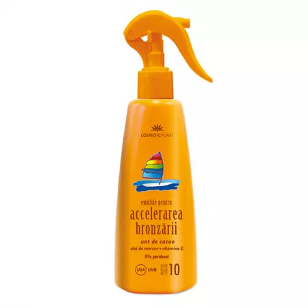 Emulsie pentru accelerarea bronzarii Cosmetic Plant SPF10 Spray, 200 ml