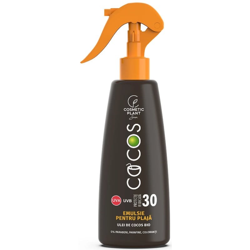 Emulsie pentru Plaja SPF 30 / 50  cu Ulei de Cocos – 200ml Cosmetic Plant