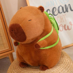Jucarie de plus Capibara cu rucsac, maro, 48 cm