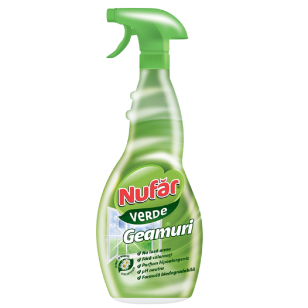Solutie curatare geamuri Nufar Verde, 500 ml