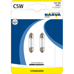 Set 2 Becuri auto auxiliare cu halogen Narva C5W, 12V, 5W
