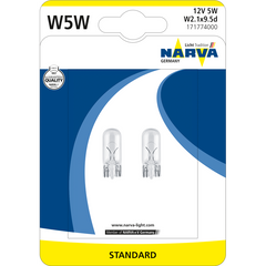 Set 2 Becuri auto auxiliare cu halogen Narva W5W, 12V, 5W