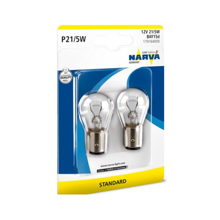 Set 2 Becuri auto auxiliare cu halogen Narva P21/5W, 12V, 5W