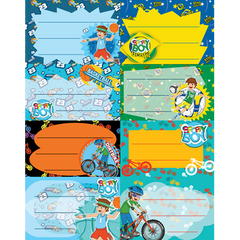 SCHOOL FRIENDLY Etichete Scolare pentru Baieti 40 bucati