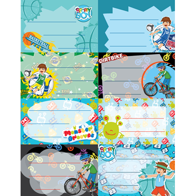 SCHOOL FRIENDLY Etichete Scolare pentru Baieti 40 bucati