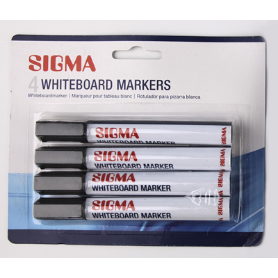 SIGMA Marker Whiteboard Negru 4 bucati