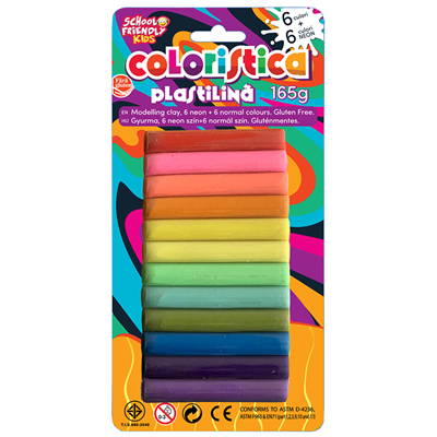 SCHOOL FRIENDLY COLORISTICA Plastilina 12 Culori 171 g