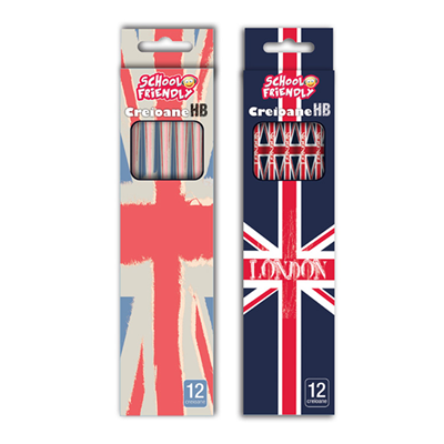 SCHOOL FRIENDLY Creion HB cu Radiera 12 bucati