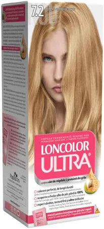 Vopsea de par permanenta Loncolor Ultra 7.2 Blond Auriu Deschis, 100 ml