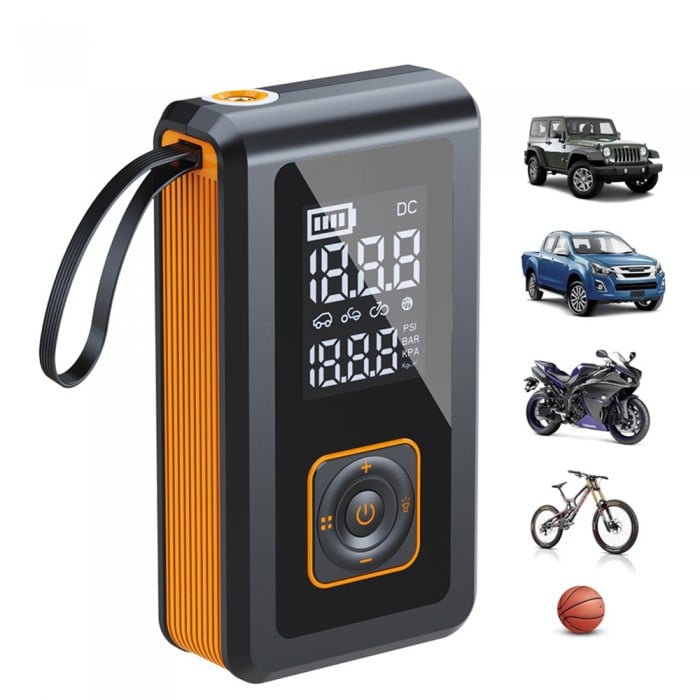 Starter auto multifunctional iHunt Survival AUTO KIT 7-in-1, 8000mAh, 12-16V, Starter Auto 500-1000A / Baterie Externa / Compresor Aer 3-150PSI / Monitorizare Presiune / Lanterna Camping, Negru